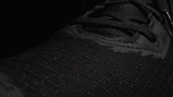 Zapatillas Impermeables Negras Adecuado Para Publicidad Zapatos — Vídeos de Stock