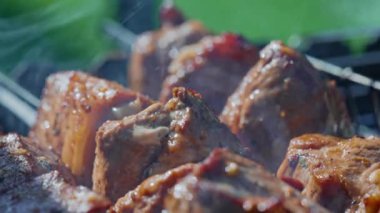 Izgarada leziz domuz şiş..