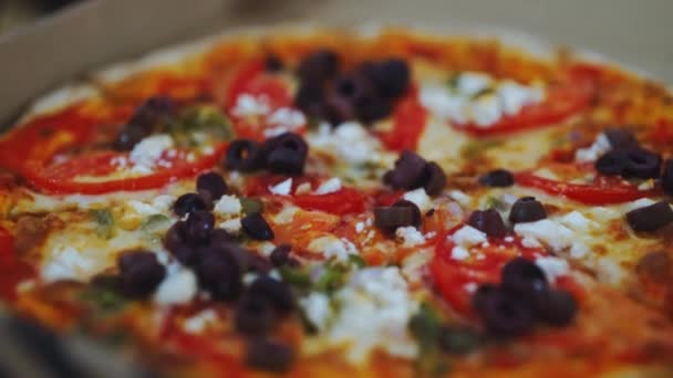 Pizza Greca Con Pasta Lievitata — Video Stock