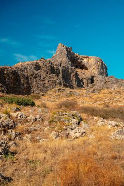 Lindos, Rodos, Yunanistan 'ın Ortaçağ Akropolü.