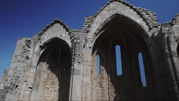 Kerk Van Maagd Maria Van Burcht Rhodos Griekenland — Stockvideo
