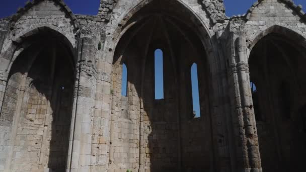 Kościół Matki Boskiej Burgha Rodos Grecja — Wideo stockowe