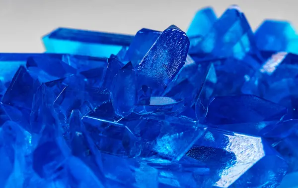 Cristales Azules Sulfato Cobre Cultivado Imagen De Stock