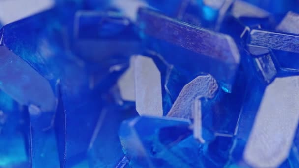Cristales Azules Sulfato Cobre Cultivado — Vídeos de Stock