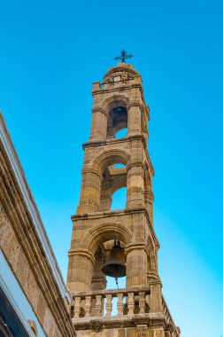 Lindos, Rodos, Yunanistan 'daki Kutsal Bakire Kilisesi.