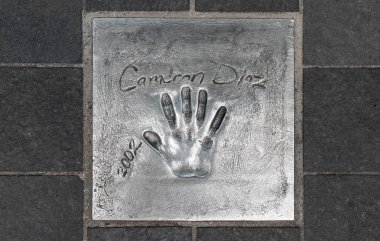 Cannes, Fransa - 22.09.2024: Cameron Diaz 'ın el izi.