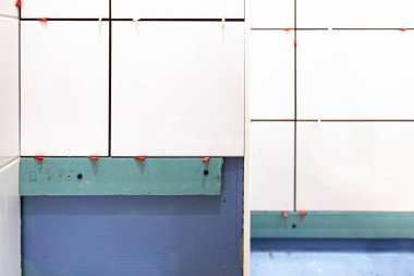 Su geçirmez duvarda Boşluklu Taze Banyo Döşemeleri.