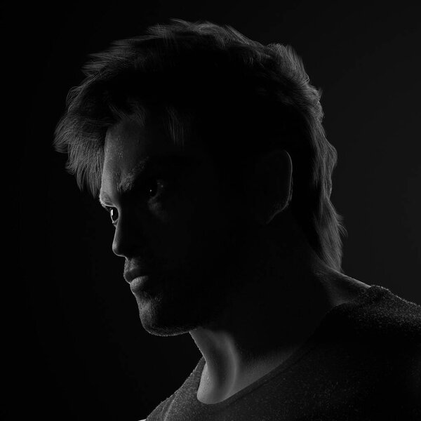 Портрет реалистичного мужского персонажа.