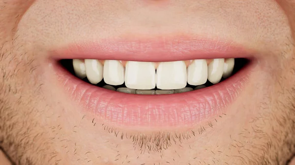 Close Shot Male Smiling Mouth Render — Stock Photo, Image