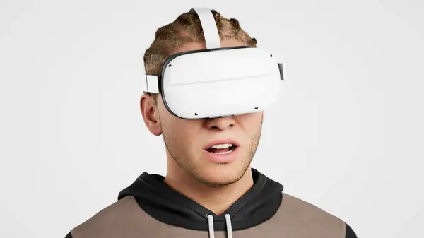 Tecnologia Jogo Online Entretenimento Mundo Virtual Simulação Homem Milenar Jogos — Fotografia de Stock