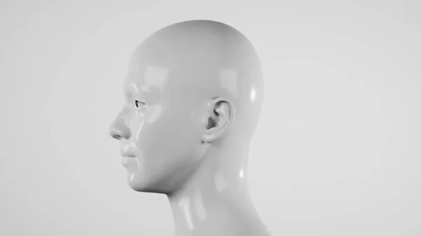 Male Hyper Realistic Robot Cyborg Studio White Light Artificial Intelligence — Stock Photo, Image