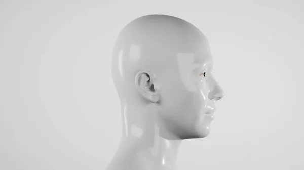 Male Hyper Realistic Robot Cyborg Studio White Light Artificial Intelligence — Stock Photo, Image