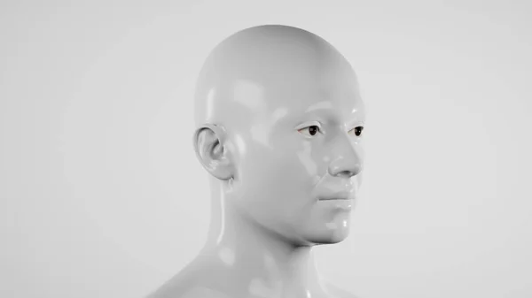 Robot Mâle Hyper Réaliste Cyborg Studio Avec Lumière Blanche Intelligence — Photo