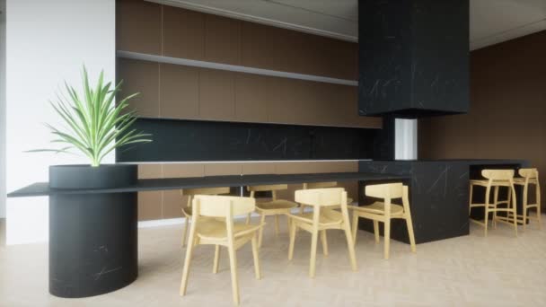 Moderne Luxe Keuken Interieur Weergave Animatie — Stockvideo