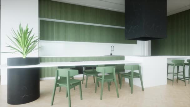 现代豪华厨房室内设计3D渲染动画 — 图库视频影像