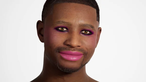 Portret Homoseksuele Man Geïsoleerd Studio Achtergrond Happy Gen Esthetisch Lgbt — Stockfoto