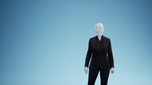 스튜디오에서 사이보그 Female 로봇화의 노동의 로봇은 일자리를 차지합니다 현실적인 사이보그 — 비디오