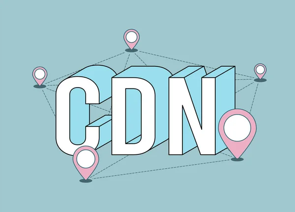 Cdn Content Delivery Network Modern Flat Thin Line Illustrstration Isometric — Wektor stockowy