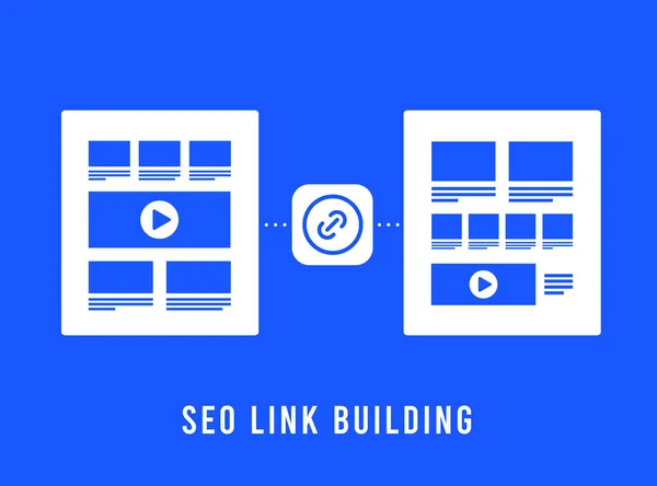 Seo Link Building Koncept Optimalizace Pro Vyhledávače Backlinks Digitální Marketingová — Stockový vektor
