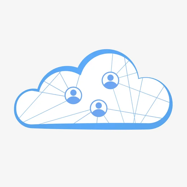 Illustration Cloud Symbolisant Les Données Cloud Les Icônes Personnes Intérieur — Image vectorielle