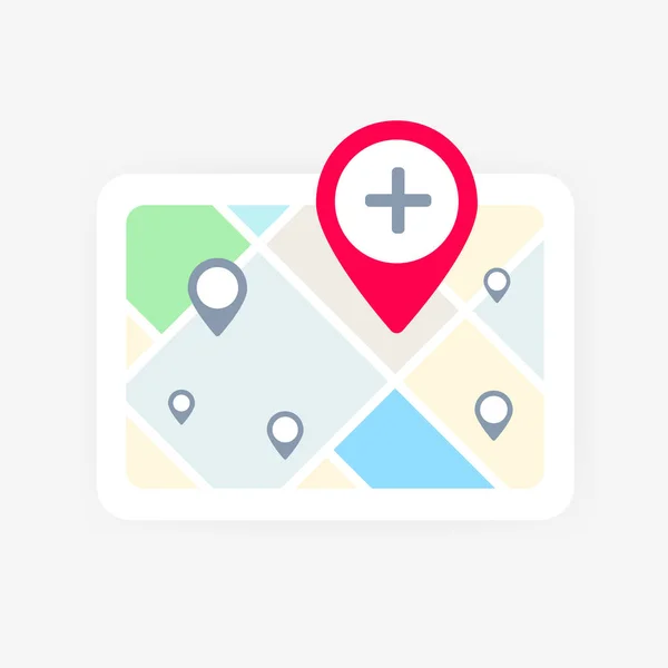 Lokalna Koncepcja Wyszukiwania Mapa Lokalną Listą Wyszukiwarek Biznesowych Ikoną Mapy — Wektor stockowy