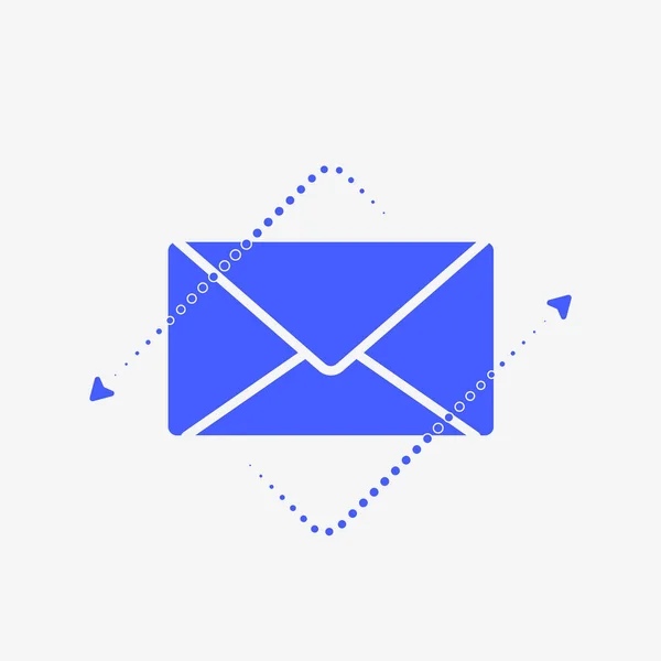 Envelope Mail Cercado Por Duas Setas Curvas Criando Uma Composição — Vetor de Stock