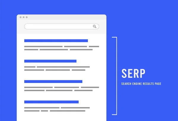 Serp Staat Voor Search Engine Result Pages Displays List Relevant — Stockvector