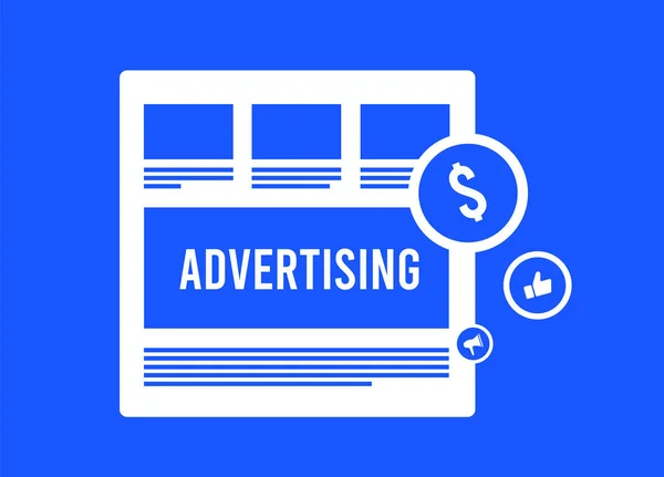 Conceito Anúncios Programáticos Nativos Para Publicidade Online Bloco Banner Mídia — Vetor de Stock