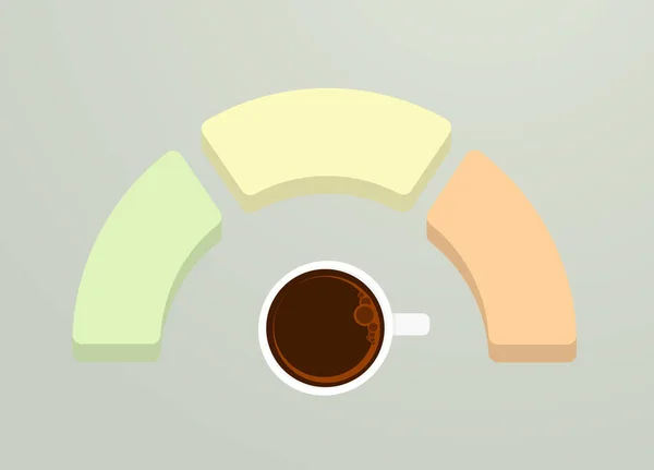 Concetto Coffee Break Bilancia Misura Con Tazza Caffè Raffigura Indicatore — Vettoriale Stock