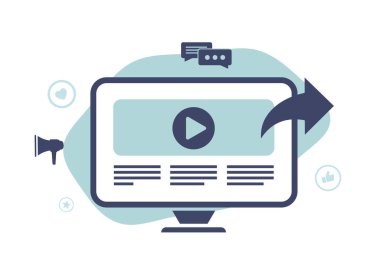 Daha iyi arama sonuçları için video içeriğini optimize et. Canlı video trendleri ile marka görünürlüğünü, satışlarını ve lider neslini arttırır. Bağlantıyı güçlendir ve trafiği arttır. Vektör illüstrasyonu