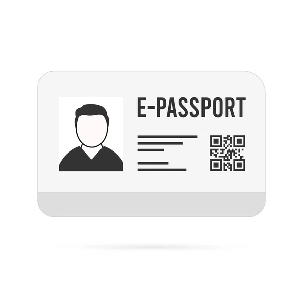 Μοντέρνο Εικονίδιο Διανυσματικού Διαβατηρίου Ηλεκτρονικό Αναγνωριστικό Φωτογραφία Προσωπικά Δεδομένα Και — Διανυσματικό Αρχείο