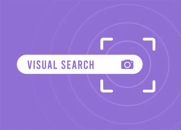视觉搜索引擎工具的概念 使用人工智能技术工具 通过图像和文字进行搜索 用相机图标搜索吧 矢量说明 — 图库矢量图片