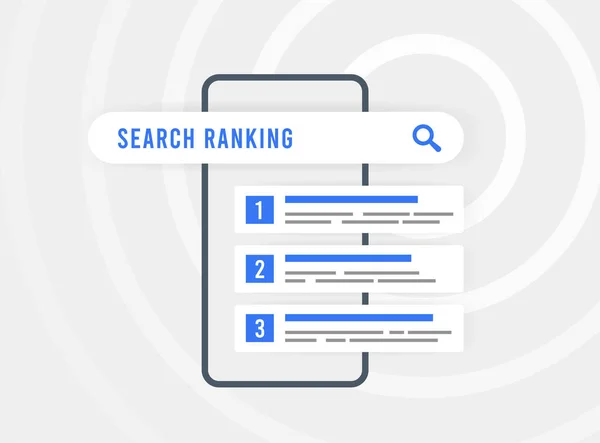 Mobile Friendliness Seo Ranking Konzept Verbesserung Des Suchmaschinen Rankings Mit — Stockvektor