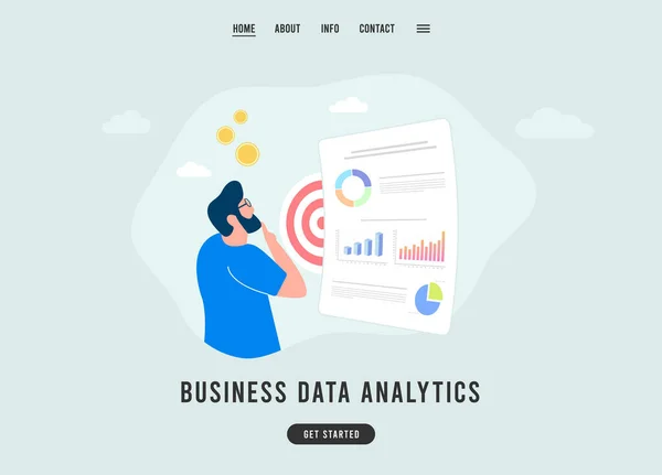 Data Analysis Financial Audit Expert Accountants Market Research Business Data — Stock Vector