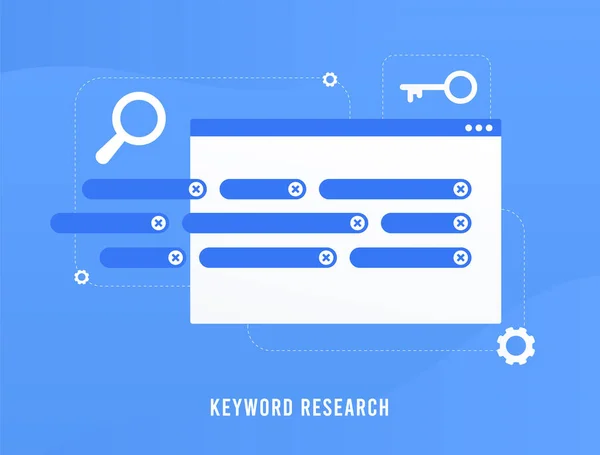 Keyword Research Optimization Website Seo Strategy Select Analyze Popular Search — Stock Vector