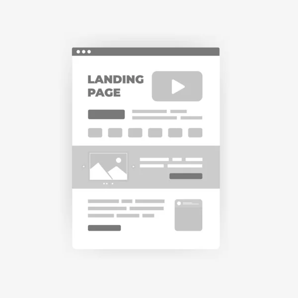 Landing Page Website Concept Template Vector Icon Illustration — Stock Vector