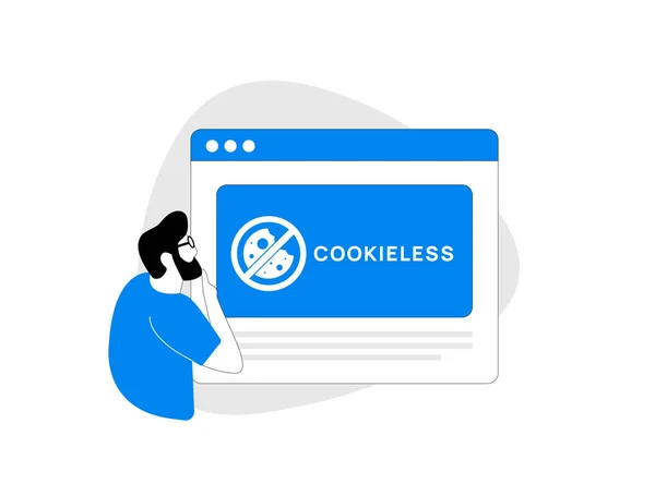 Cookieless Tracking Future デジタルプライバシーを推進する オーディエンスの洞察のための革新的な追跡方法は 従来のクッキーなしでユーザーのプライバシーを優先します クッキーレスターゲティングイラストアイコン — ストックベクタ