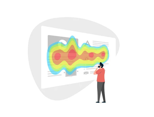 使用热图Seo分析来提高网站性能 通过在桌面和移动设备上的鼠标和眼睛跟踪跟踪用户行为 在白色背景上孤立的平面向量图 — 图库矢量图片#