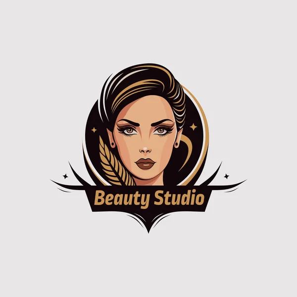 Logo Kobiety Wektor Ikony Wzór Logo Wektora Urody Kosmetyka Makijaż — Wektor stockowy