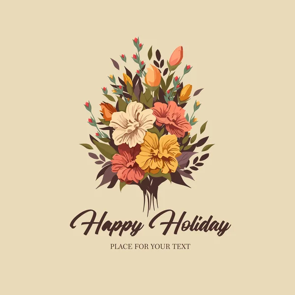 Luxusní Jemná Kytice Kvetoucími Květy Květinářská Kompozice Pro Sváteční Oslavu — Stockový vektor