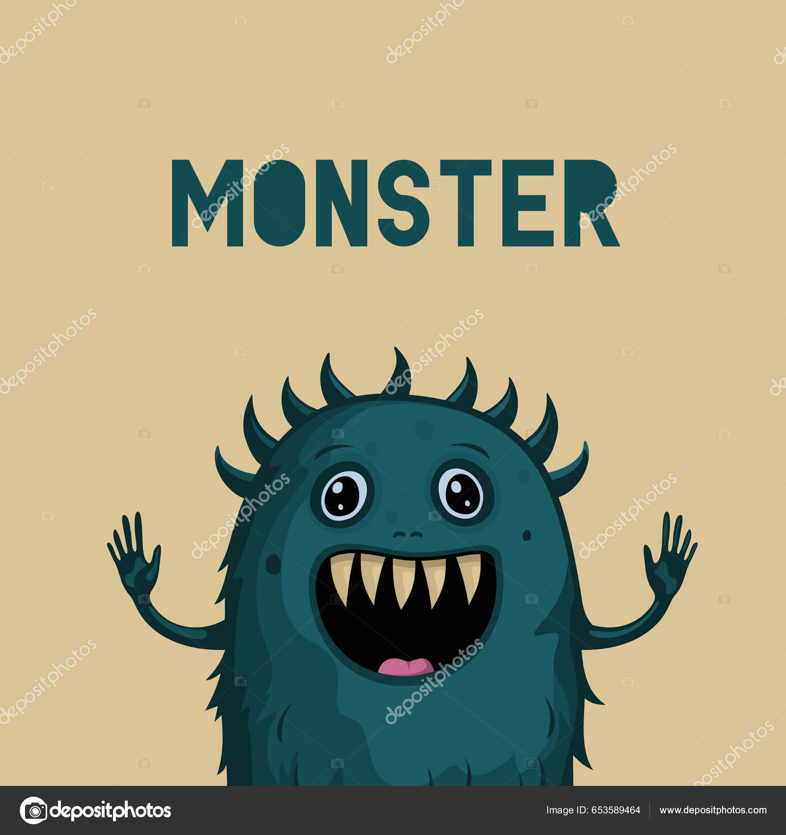 Søtt Morsomt Monster Halloween Figur Designplakat Kort Vektorillustrasjon  stockvektor © nnfotograf #653589464, image size:1600x1700