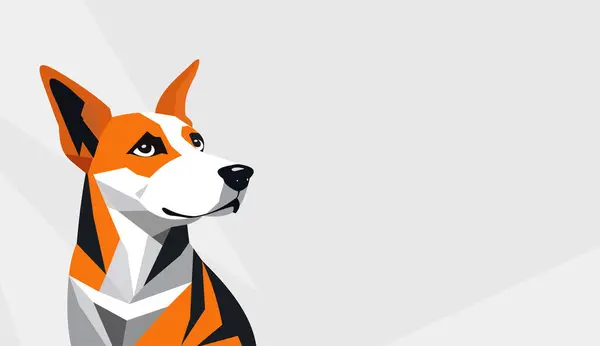 Illustration Hund Med Plats För Text Tillverkad Polygonal Stil Vektorillustration — Stock vektor