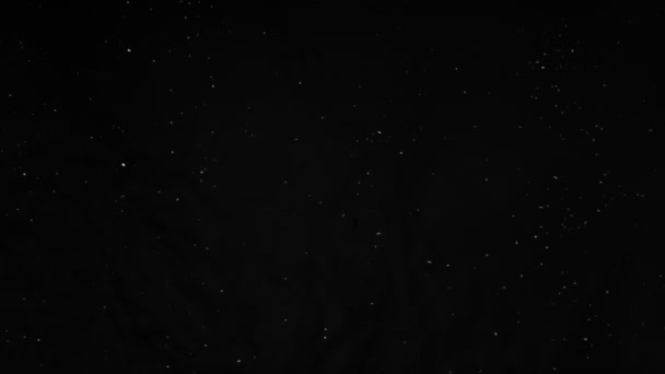 Сверхмедленное Движение Снежных Хлопушек Падающих Черном Фоне Съемки Камеру Высокоскоростного — стоковое видео