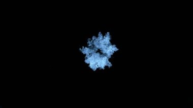Siyah arka planda su kruvazörü şeklindeki süper yavaş çekim. Yüksek hızlı sinema kamerasıyla çekildi, 1000fps. Üst görüntü görüntüsü.