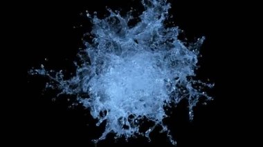 Siyah arka planda su kruvazörü şeklindeki süper yavaş çekim. Yüksek hızlı sinema kamerasıyla çekildi, 1000fps. Üst görüntü görüntüsü.