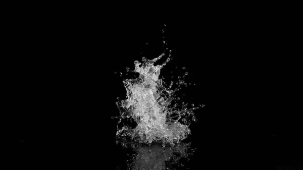 Vodní Stříkance Izolované Černém Pozadí Zastavit Pohyb Explodující Vody Vzduchu — Stock fotografie