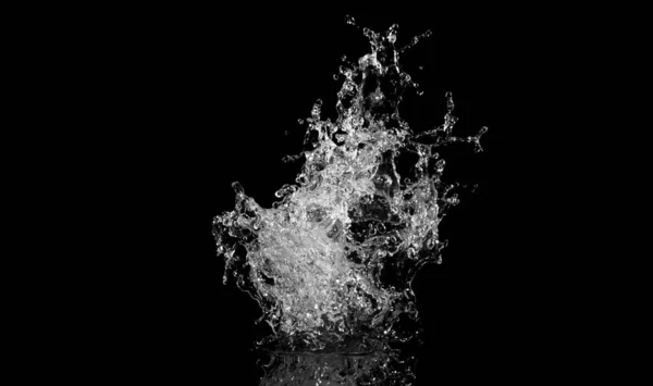 Vodní Stříkance Izolované Černém Pozadí Zastavit Pohyb Explodující Vody Vzduchu — Stock fotografie