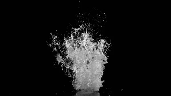 Сплеск Води Ізольовано Чорному Тлі Заморожувати Рух Вибухової Води Повітрі — стокове фото