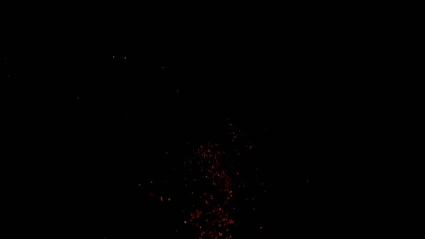 Super Slow Motion Fire Sparks Isolated Black Background Filmed High — 비디오