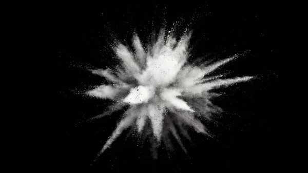 Explosion Von Weißem Pulver Abstrakte Nahaufnahme Staub Auf Hintergrund Paint — Stockfoto